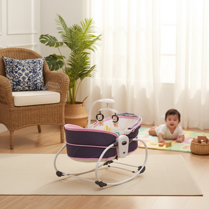 Berceau électrique pliable Mastela pour bébé, en tissu pelucheux à motifs animaliers, berceau apaisant pour nouveau-né, sans phtalates, portable - Product Image 1