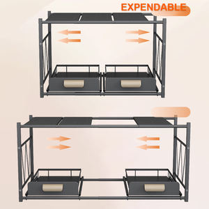 Estante de Metal expandible, <span class=keywords><strong>debajo</strong></span> <span class=keywords><strong>del</strong></span> fregadero de 2 niveles estante de almacenamiento, organizador <span class=keywords><strong>debajo</strong></span> <span class=keywords><strong>del</strong></span> fregadero <span class=keywords><strong>para</strong></span> almacenamiento de armario - Product Image 6