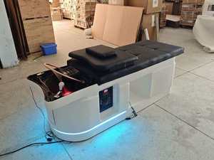 Table de lavage électrique pour cheveux en cuir PU avec bassin, mobilier de salon de coiffure et spa - Product Image 5