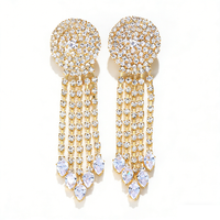 Boucles d'oreilles clous pour femmes les plus vendues, avec pampilles et strass, plaqué argent/or, écologiques, pour mariage et anniversaire, tendance