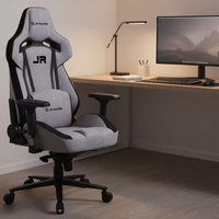 Fauteuil de jeu ergonomique moderne et personnalisable en tissu, grande taille, inclinable et pivotant, avec vérin à gaz à 3 positions, vente en gros