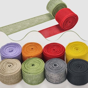 Natural Jute Woven Eco-Friendly Burlap <b>Ribbon</b> with Custom Pattern for Gift Wrapping and Wedding Decor - Product Image 1