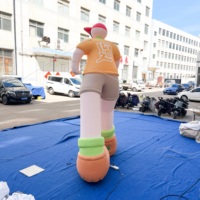 Personnage gonflable jaune sur mesure, mascotte de dessin animé gonflable pour la décoration d'événements
