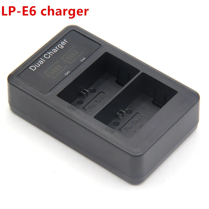Factory Battery Charger Portable LP E6 Dual USB Charger For Canon EOS 5DS R 5D Mark II 5D Mark III 6D 7D 80D Camera battery