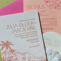 Invitation de mariage personnalisée haut de gamme, suite de cartes de mariage estampillées à chaud, avec carte de rappel de date et carte de réponse incluses