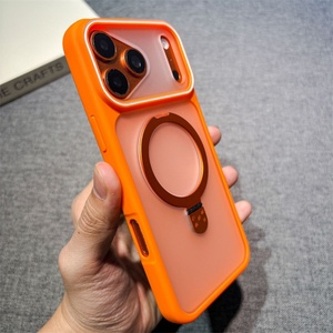Sturdy Tpu Bumper Matte Magnetic Holder PC Mobile Phone Case for iPhone 17 Air 16 15 14 Pro Max <b>Stand</b> Bracket Cases Back Cover - Product Image 5