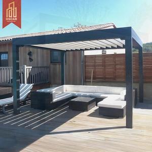 Structure motorisée en aluminium à lames orientables pour jardin, patio, balcon, avec angle réglable et fonction d'ombrage, pergola - Product Image 1