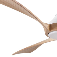 Lustre LED moderne et élégant en bois massif avec télécommande intelligente, ventilateur de plafond intérieur pour chambres à coucher