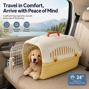Cage de transport <span class=keywords><strong>pour</strong></span> animaux de compagnie approuvée par les compagnies aériennes, 24 pouces, <span class=keywords><strong>en</strong></span> plastique rigide, avec design ventilé, <span class=keywords><strong>pour</strong></span> chiens et chats de petite et moyenne taille - Product Image 2