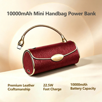 Mini Power Bank 10000mAh Format de Poche avec Affichage Numérique et Câbles Intégrés, Charge Rapide 4 Ports, Support Pratique