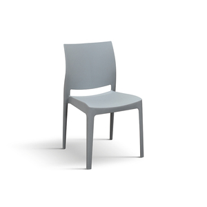 Alberto <b>Chair</b> Set Of <b>4</b> <b>Grey</b> Polypropylene Indoor Outdoor <b>Dining</b> <b>Chairs</b> - Product Image 1