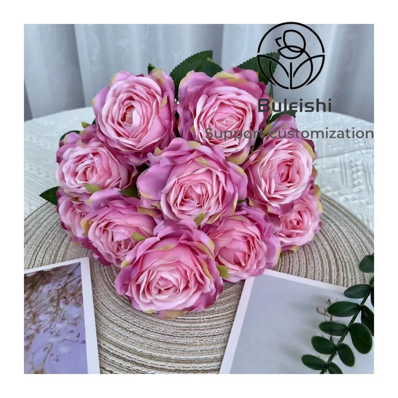 Bunga palsu kualitas tinggi Dekorasi mawar sutra dekorasi pernikahan bunga sutra Semak bunga buatan bunga sutra