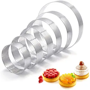 10/8/7/6cm Stainless Steel Tart Ring Mousse Cake Molds Fruit Pie Quiche Tartlet Mould Circle Cutter Kitchen Pastry Baking Tools