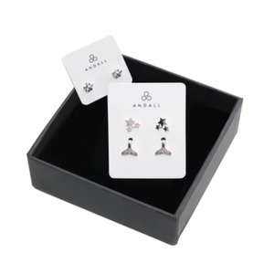 Custom Printing Logo <b>White</b> Neck <b>Lace</b> Card Jewelry Display Card with Pouch Earring Packaging Card - Product Image 4