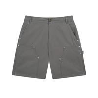 Shorts de travail pour homme en toile de coton, avec poches utilitaires, boucle pour marteau, passant de ceinture, kaki, style cargo, pour l'été