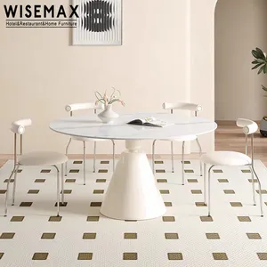 WISEMAX мебель, уникальная кухонная мебель, Круглый сланцовый обеденный стол, 4 стула, интерактивный домашний ресторан из стекловолокна