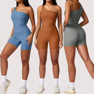 Combinaison de Yoga Côtes pour Femmes, Body Pilates et Sport <span class=keywords><strong>d</strong></span>'Été, Tenue de Sport Active, Body Personnalisé OEM - Product Image 4