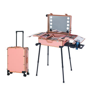 Valise de maquillage Qihui 24 pouces avec miroir éclairé par lampe, valise à roulettes 18 pouces pour maquilleurs professionnels - Product Image 4