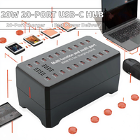 Station de charge rapide USB-C Kabbol Desktop 400W à 20 ports avec PD 20W pour téléphone portable/ordinateur portable/tablette/écouteurs/montre