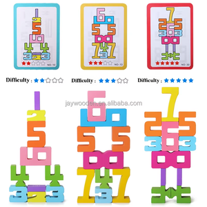 Hot Bán Số Đầy Màu Sắc Nhận thức Đồ Chơi Bằng Gỗ Cân Bằng Xếp Chồng Khối Xây Dựng Tự Làm Kỹ Thuật Số Trò Chơi Học Tập Cho Trẻ Sơ Sinh Mô Hình Loại - Product Image 6