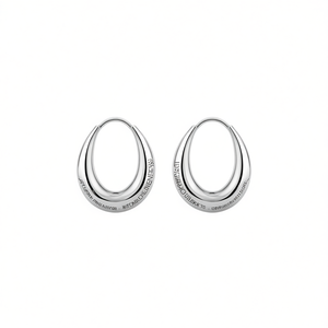 Orecchini a Cerchio De Giber in Argento 925 Placcato Oro Bianco, Design Minimalista Geometrico, Gioielli Unisex per Uso Quotidiano - Product Image 1