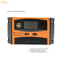 Contrôleur de charge solaire PWM 20A 12V 24V, régulateur intelligent automatique avec écran LCD, double USB pour batterie lithium-acide au plomb, camping-car