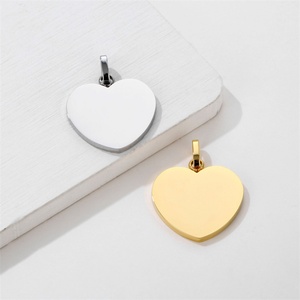 Colgante de Corazón Plano Simple de Acero Inoxidable Grabable y Pulido de Alta Calidad al por Mayor 2020 - Product Image 3