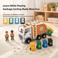 Camion de recyclage en bois en gros, jouet de tri des déchets, éducation environnementale, jeu d'imitation, jouet d'apprentissage Montessori, OEM ODM