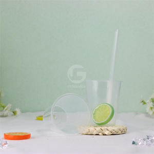 <b>Plastic</b> Flat-bottom <b>Cups</b> With Lids For Beverage Use PP <b>Plastic</b> Injection Material Ice <b>Drink</b> Containers - Product Image 4
