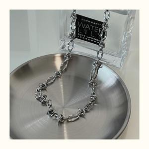 Collar de Cadena de Eslabones de Acero Inoxidable con Cierre de Labio y Espinas, Estilo Moderno, 45/50/55 cm - Product Image 4