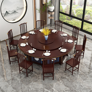 Chinese Style Hotel Round Dining <b>Table</b> With <b>Electric</b> Rotating Turntable For Restaurant Club Private Room - Product Image 2