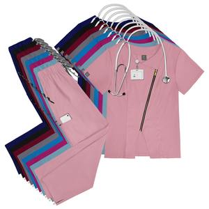 Nouvel ensemble de blouses d'infirmière en polyester et élasthanne, uniforme médical pour femmes, vêtements de travail doux et respirants pour infirmières et médecins en milieu hospitalier - Product Image 1