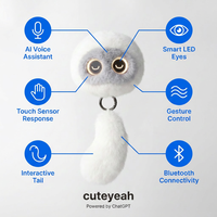 Pendentif en peluche IA ChatGPT blanc crème, doux, avec lumière respirante et fonction de dialogue pour l'heure du coucher, personnalisable avec marque privée