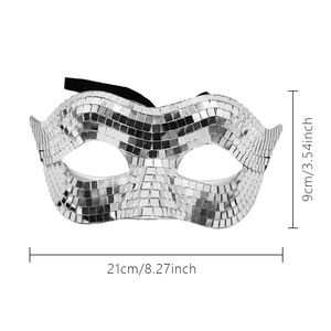 성인용 수제 친환경 플라스틱 디스코 미러 파티 마스크-할로윈 미스터리 장식을위한 뜨거운 판매 패션 볼 마스크 - Product Image 2