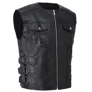 Chaleco de Cuero de Diseño Único y Alta Calidad para Hombre, Transpirable, Cómodo, MOQ Bajo, Chaleco sin Mangas Hecho de Cuero - Product Image 3