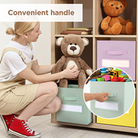 Paniers de rangement pliables en tissu, paniers de rangement cubiques avec poignées pour l'organisation domestique, support OEM/ODM, vente en gros