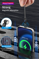Chargeur magnétique super rapide PD60W 3A avec tête rotative à 540 degrés et câble tressé en nylon, entièrement compatible avec les téléphones mobiles