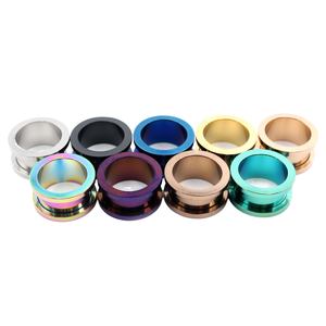 Al por mayor: Túnel, plug, expansor y calibrador de oreja de acero inoxidable anodizado estilo punk para piercing corporal, para bodas y compromisos - Product Image 1