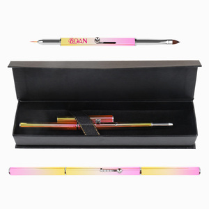 BQAN-pincel retráctil de Metal con degradado rosa para <span class=keywords><strong>uñas</strong></span>, pincel acrílico 3D de doble punta, delineador de <span class=keywords><strong>uñas</strong></span> kolinsky, novedad de <span class=keywords><strong>2022</strong></span> - Product Image 2