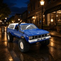 Camionnette RC Hobbi Grade 4x4 Télécommandée Tout-Terrain 2.4GHz LED 40 Min ABS+Métal Bleu Chargeur Inclus Fonction Suivez-moi