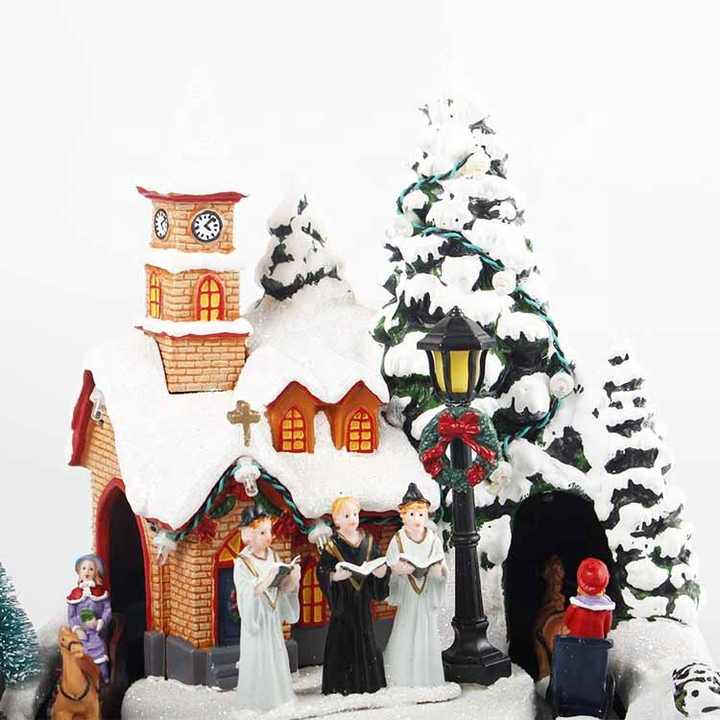 クリスマス/ ビレッジ 30ピース オーナメント /ライトと音楽付き