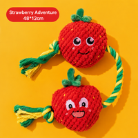 Jouet interactif pour chiot en peluche, durable, écologique, en forme de fruit de dessin animé, qui couine, pour le jeu de la bataille de la corde