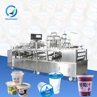 Machine de remplissage et de scellage OCEAN à 4 têtes pour gobelets de communion en plastique, gobelets à biscuits, gobelets à crème glacée et gobelets à jus