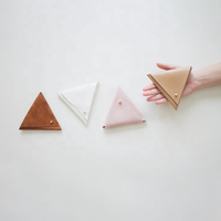Pochette en cuir triangulaire DIY, porte-monnaie, sac, organiseur de cosmétiques, poches multifonctionnelles, porte-cartes USB, porte-cartes SD, porte-clés, sac