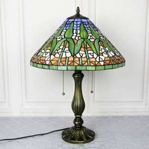 Lámparas de Mesa Ajustables LongHuiJing Vintage con Diseño de Plumas de Bambú, Vidrio de Colores y LED, Estilo Mediterráneo Multicolor - Product Image 5