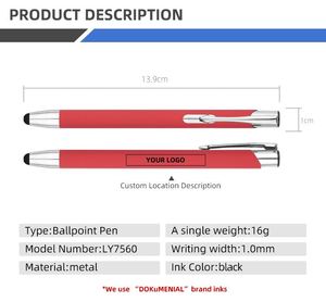Stylo à bille multifonction de haute qualité, écologique, en plastique, personnalisable, avec revêtement en caoutchouc, encre multicolore - Product Image 2