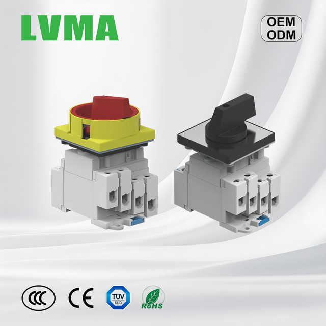 LVMA IP66 Waterproof Solar DC Isolator Switches 600V-1200V Single Hole Electric 4P 32A 16A Plastic Material
