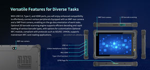 Tableta industrial reforzada N100 de 8/10 pulgadas Windows 10/11 con escáner de código de barras Tablet <span class=keywords><strong>PC</strong></span> resistente de <span class=keywords><strong>1000</strong></span> NITS Tablet resistente - Product Image 5