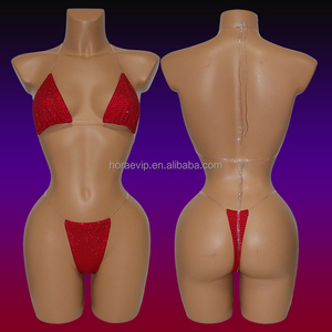 S613 Glitter Sexy <strong>Young</strong> Girl Rhinestone <strong>Bikini</strong> Two Pieces Crystal <strong>Bikini</strong> Beachwear Halter Backless Triangle Thong Swimsuit - Product Image 1
