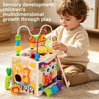 Cube d'activités sensorielles en bois Montessori avec logo personnalisé, 9-en-1, jouet éducatif pour la petite enfance, xylophone, labyrinthe de perles, pour garderie, école, EN71
